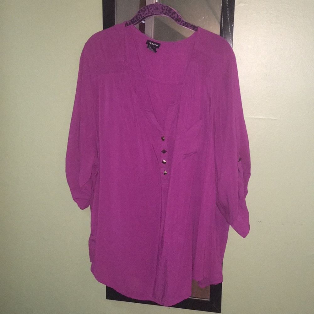Torrid georgette 3/4 sleeve blouse